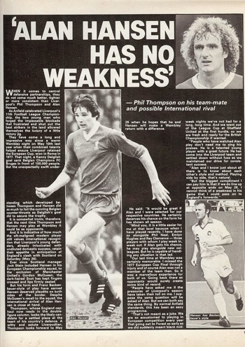 Phil Thompson on Alan Hansen in 1979